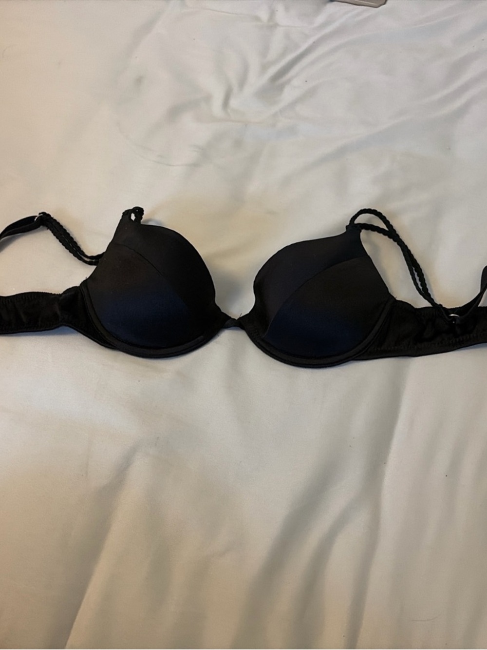 intimissimi silk Black Molded Push-Up Bra with Braided Straps
